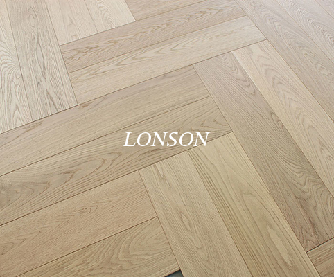 quality Natural Vanished Herringbone Oak Engineered Wood Flooring To Italy factory