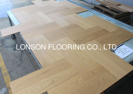 Quality Brushed Matt White Engineered Oak Herringbone Flooring 700x150x11MM factory