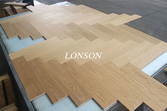 quality Natural Vanished Herringbone Oak Engineered Wood Flooring To Italy factory
