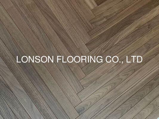 Quality 52mm American Walnut Herringbone Parquet Flooring with 3MM Top Veneer and 1210 x 52 x 10MM Size factory