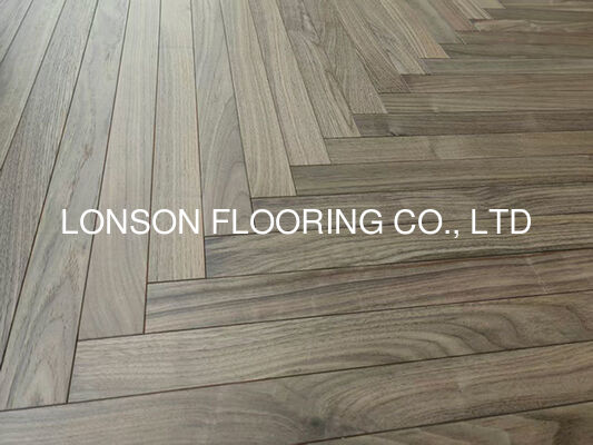 Quality 52mm American Walnut Herringbone Parquet Flooring with 3MM Top Veneer and 1210 x 52 x 10MM Size factory