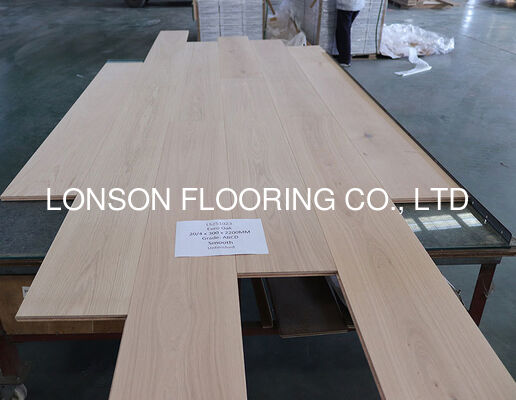 Quality Single Plank 300MM Wide Unfinished Oak Engineered Wood Flooring with Eucalyptus Core factory