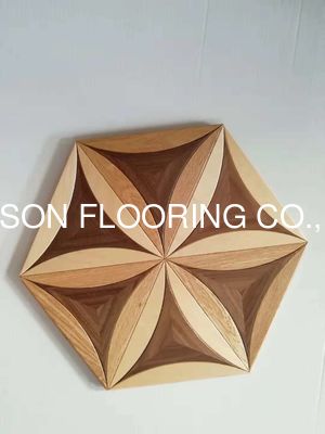 Quality Different Woods Hexagon Parquet Flooring Multi Layers AB Grade factory