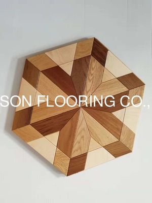 Quality Different Woods Hexagon Parquet Flooring Multi Layers AB Grade factory