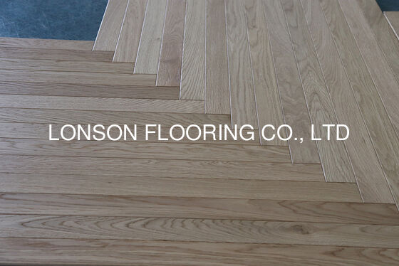 Quality 55mm Oak Herringbone Parquet Flooring with 4MM Top Veneer and 1200 x 55 x 14MM Size factory