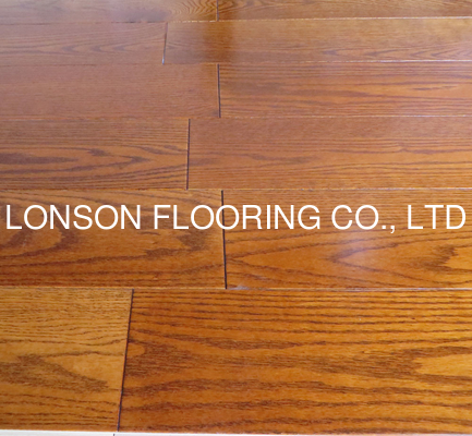 Quality American Red Oak Solid Wood Flooring, smooth surface with red stained factory