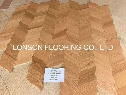 Quality Red Oak Leaf-patterned Geometric Wood Flooring, Prime Quality factory