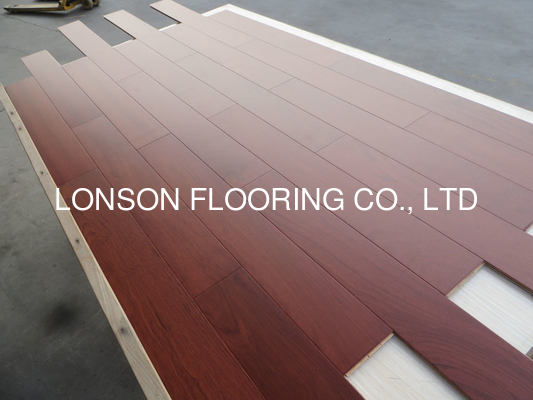 quality Red Stained brazilian Jatoba Engineered Wood Flooring to Japan from Chinese factory factory