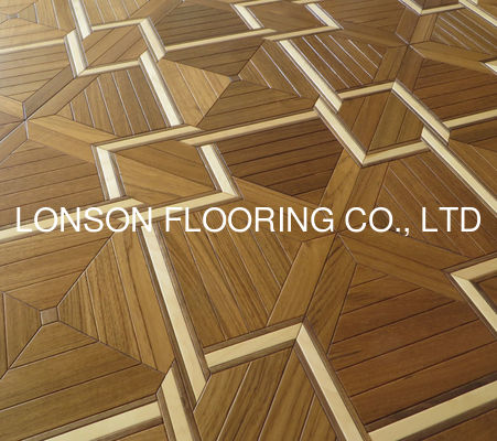 Quality Premium Art Parquetry Tiles In Teak Walnut And Birch Engineered Wood Flooring factory