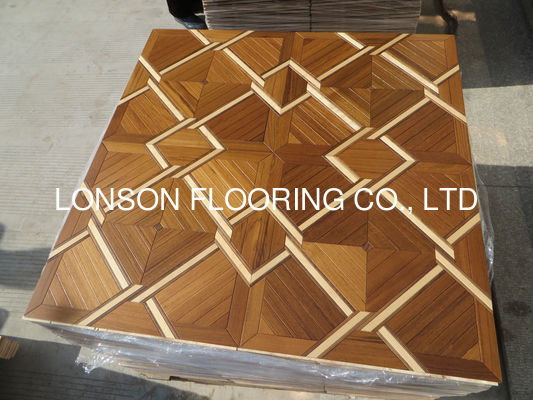 Quality Premium Art Parquetry Tiles In Teak Walnut And Birch Engineered Wood Flooring factory