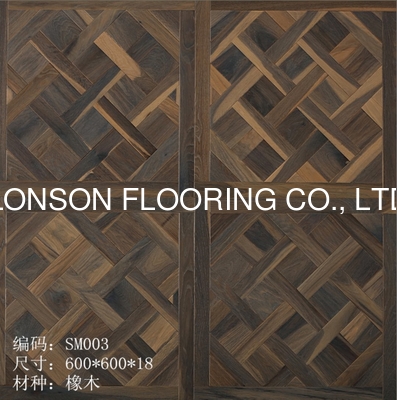 Quality French Oak Versailles Parquetry wood flooring with different finishing and stains factory