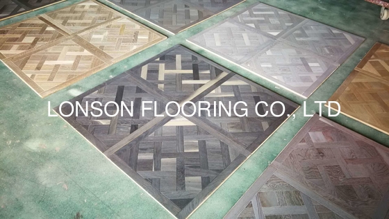 Quality French Oak Versailles Parquetry wood flooring with different finishing and stains factory
