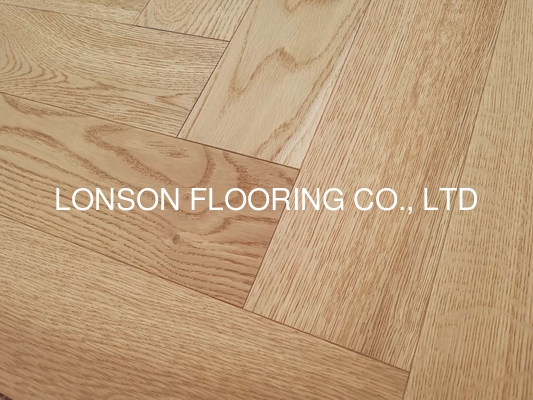 quality Prime Herringbone Oak Engineered Wood Flooring, Slight Brushed, Natural Invisible Lacquer factory