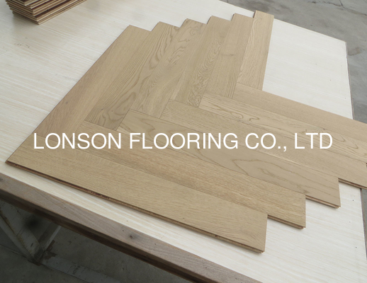 quality Prime Herringbone Oak Engineered Wood Flooring, Slight Brushed, Natural Invisible Lacquer factory