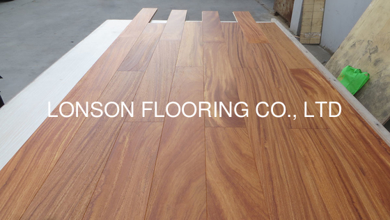 quality brushed African doussie engineered parquet flooring with Matt finishing factory