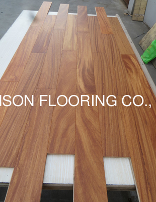 quality brushed African doussie engineered parquet flooring with Matt finishing factory