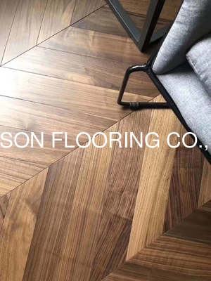 Quality Amazing American Walnut Chevron Parquet Wood Flooring, quality chevron flooring factory