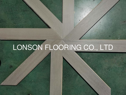 Quality Chevron Parquet Oak engineered wood flooring with stone grey stained, selected ABC grade factory