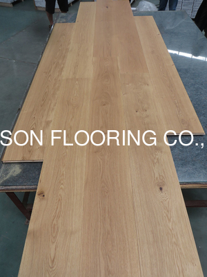 Quality 260mm wide European Oak engineered wood flooring with wax oil finishing, character ABCD grade factory