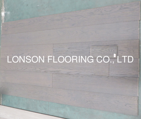 Quality dark gray European Oak multi ply wood flooring with character grade factory