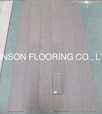 Quality dark gray European Oak multi ply wood flooring with character grade factory
