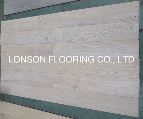 Quality white stained brushed European Oak engineered wood flooring, color R factory