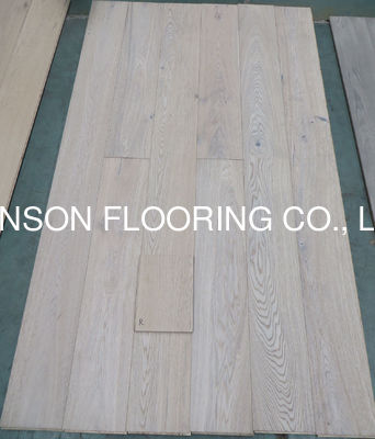 Quality white stained brushed European Oak engineered wood flooring, color R factory