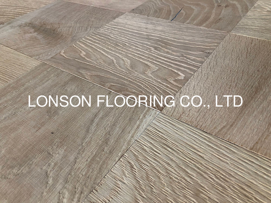 Quality mosaic oak parquet flooring, unfinished, embossed, character ABCD grade factory