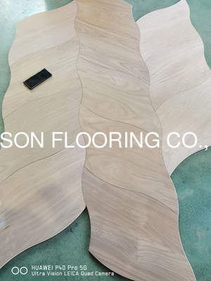 Quality Shaped walnut engineered parquet flooring; high level and special flooring factory