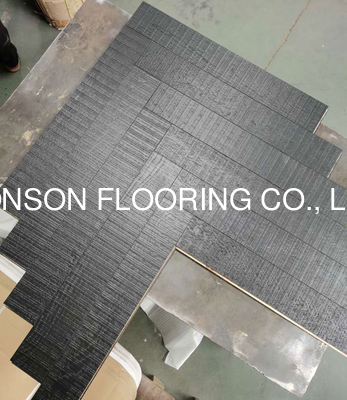 Quality Black Oak Herringbone Parquet Flooring with saw mark and brush surface factory