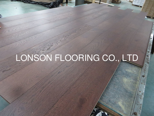 quality Mocha stained Oak Engineered Hardwood Flooring, selected ABC factory