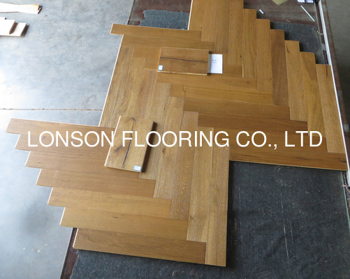 quality Smoked Oak Engineered Herringbone Parquet Flooring, color 21 factory
