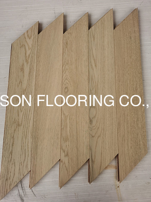 quality Invisible Lacquered Natural Oak Chevron Parquet Flooring to France factory