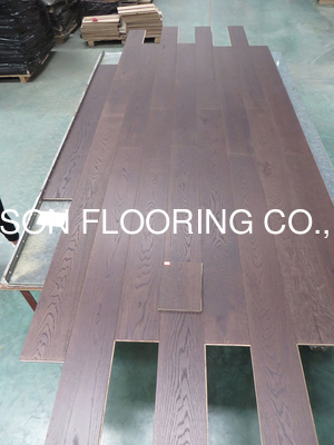 quality Coffee Stained Oak Multi-Layers Engineered Wood Flooring to Canada factory