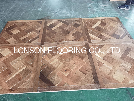 Quality Smoked & Stained Versailles Oak Parquet Engineered Flooring, Character Grade factory