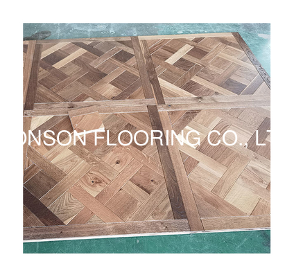 quality Smoked & Stained Versailles Oak Parquet Engineered Flooring,  Character Grade factory