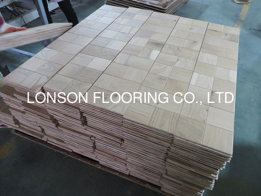 Quality Mosaic Oak Engineered Parquet Flooring, Embossed,  Invisible Lacquer factory