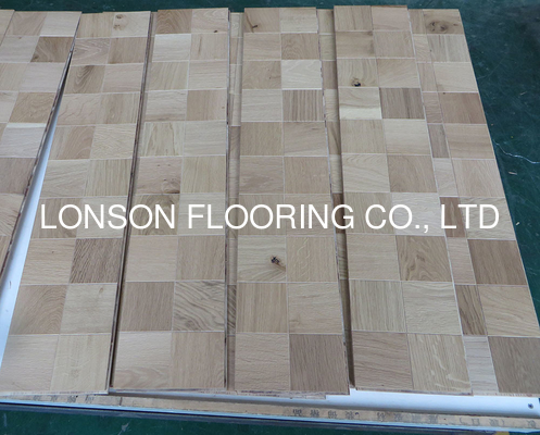 Quality Mosaic Oak Engineered Parquet Flooring, Embossed,  Invisible Lacquer factory