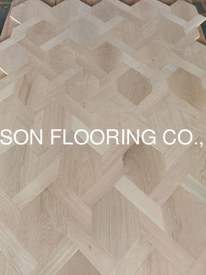 Quality Unfinished Shaped Oak Parquet Flooring Hexagon & Trapizium Parquet factory