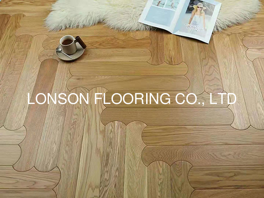 Quality Quality Shaped Parquet, Curved Herringbone Oak Flooring, Natural Lacquer factory
